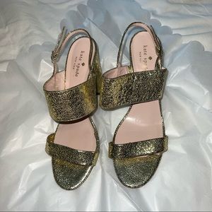 Kate Spade Irvine Metallic Leather Slingback Sandal in Gold